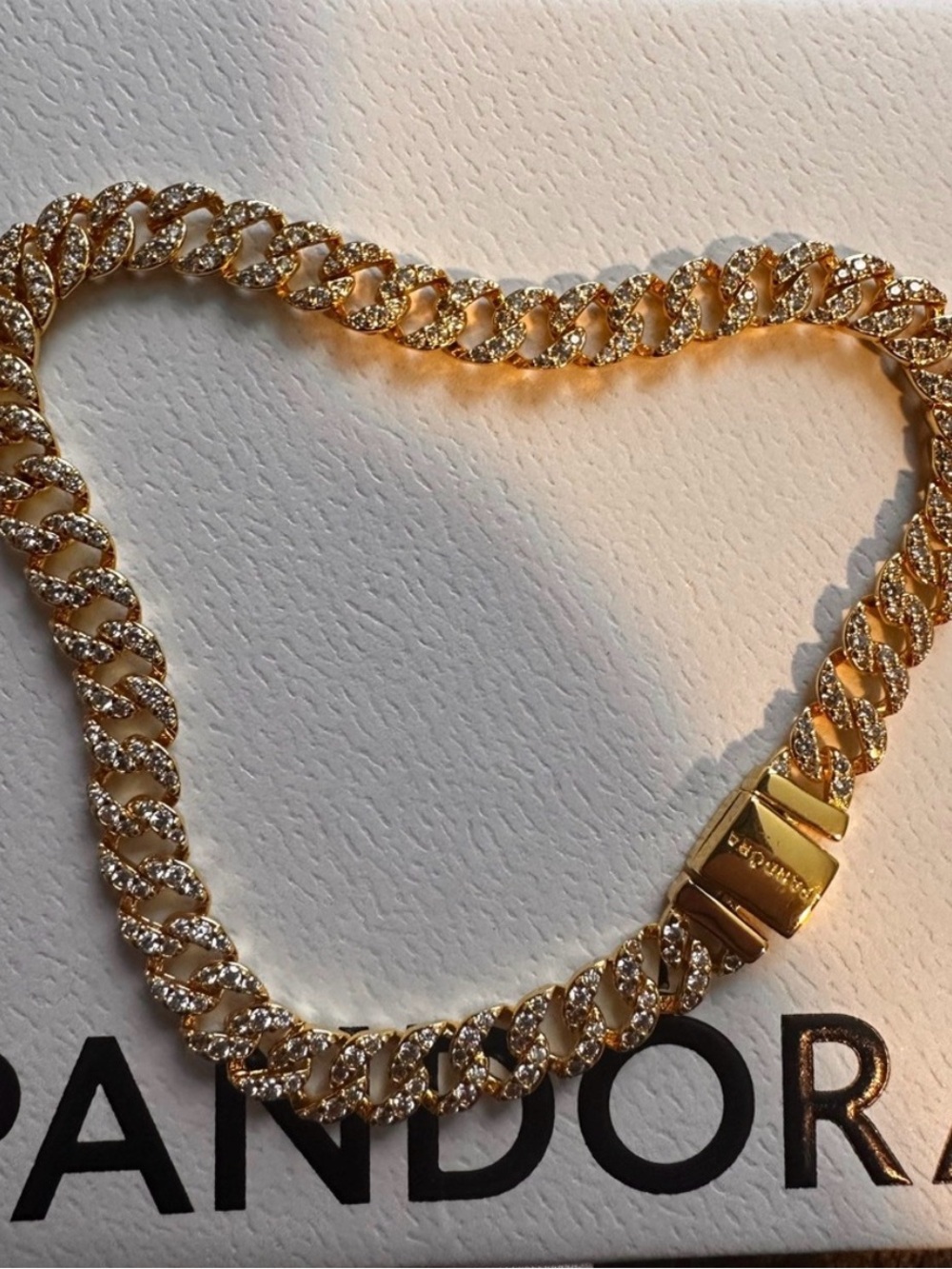 Pandora Gold Chain with Clear Sparkle